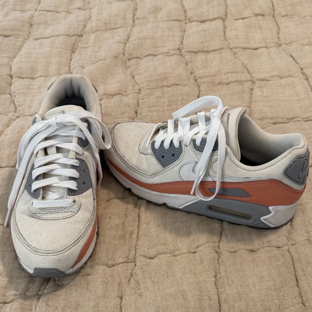 Nike Air Max 90 Sneakers in Sail, White, Gray, and Clay women’s 6.5